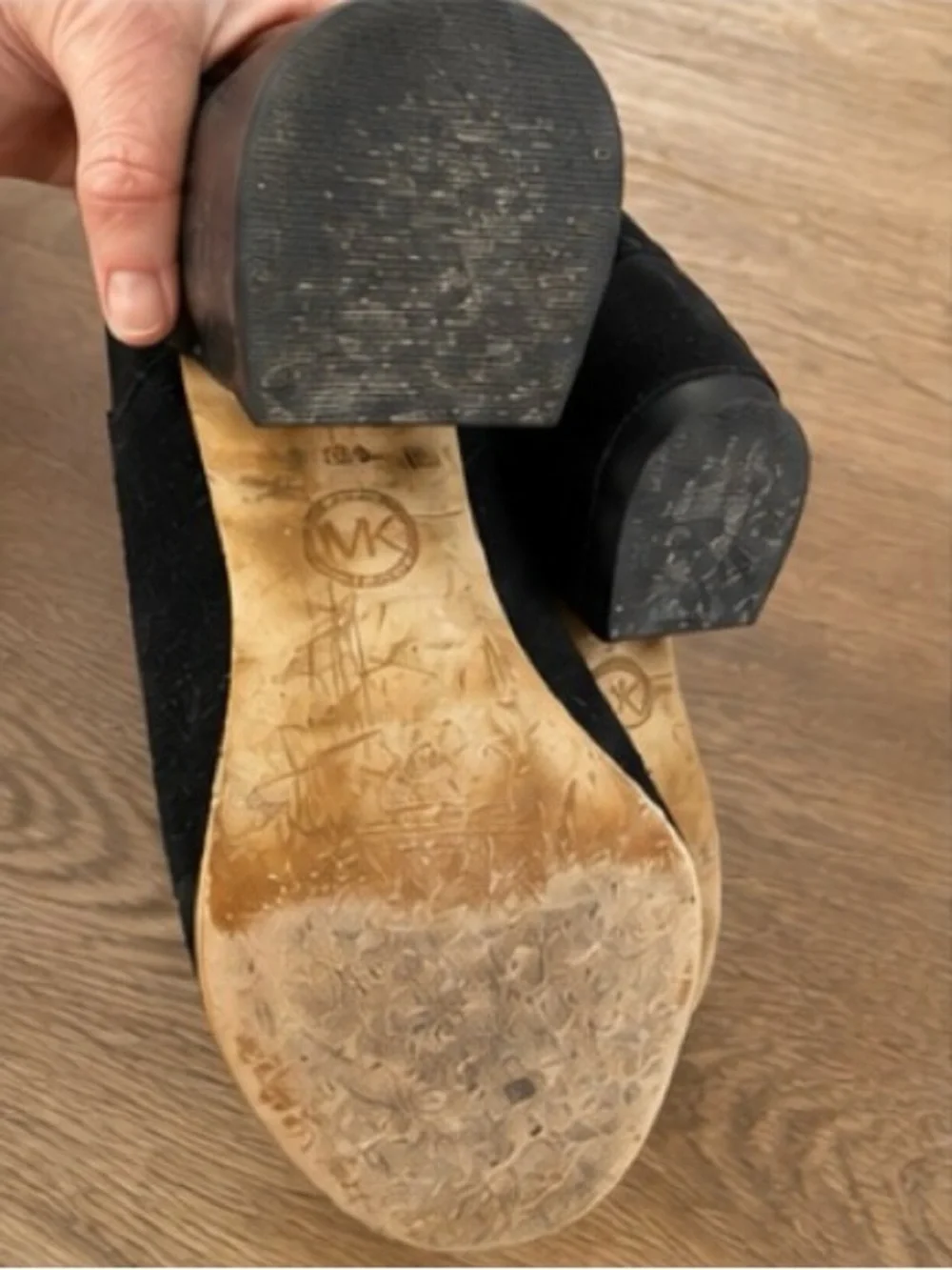 Michael Kors Black Suede Over-the-Knee Block Heel Boots